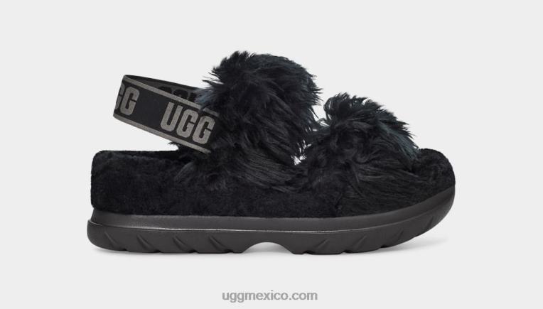 negro 00NF740 UGG mujer sandalia de azúcar de pelusa