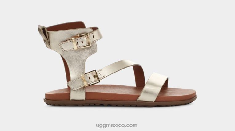 oro pálido metálico 00NF63 UGG mujer correa solivan