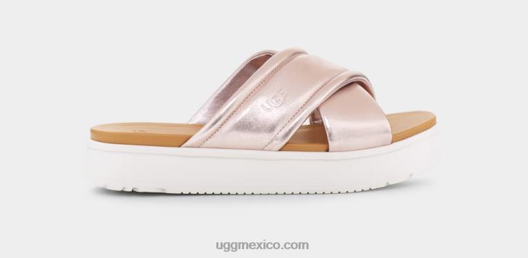 oro rosa metalizado 00NF44 UGG mujer banda cruzada zayne metalizado