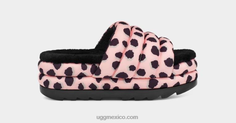 vieira rosa 00NF2139 UGG mujer maxi chanclas con estampado de guepardo