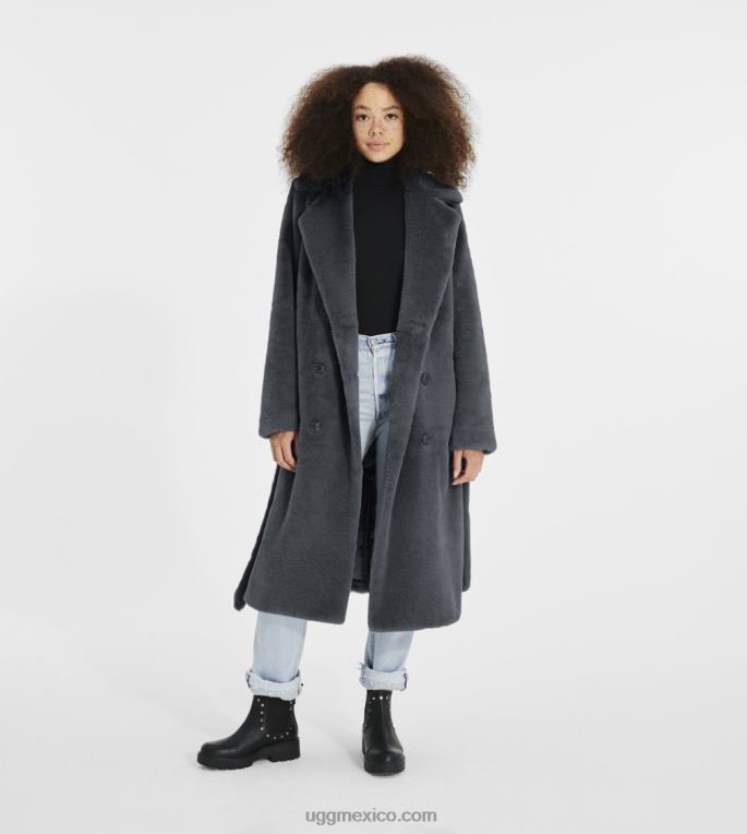 ciclón 00NF1189 UGG mujer abrigo largo de piel sintética lucinda