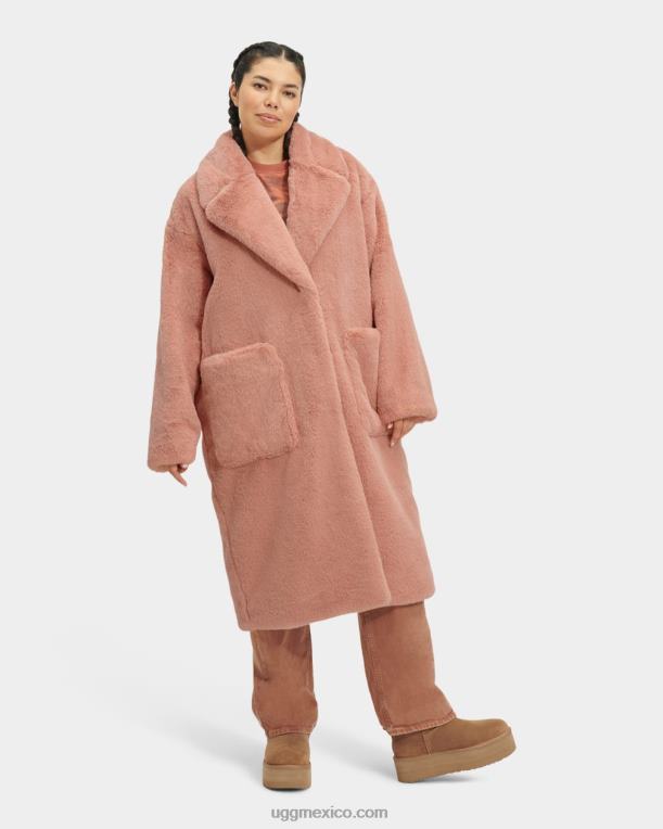coral quemado 00NF1271 UGG mujer abrigo avalina de piel sintética