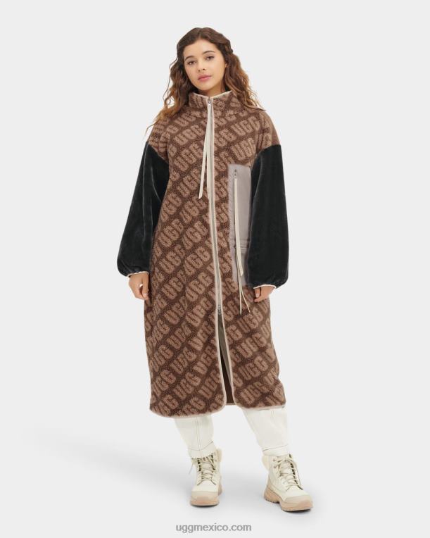 logotipo de tortuga 00NF1337 UGG mujer abrigo largo sherpa marlene