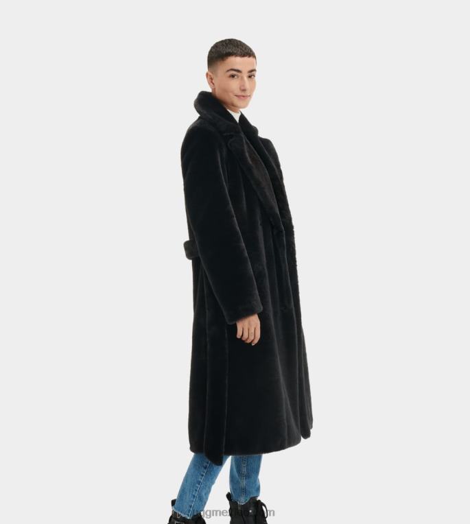 tinta negra 00NF1190 UGG mujer abrigo largo de piel sintética lucinda