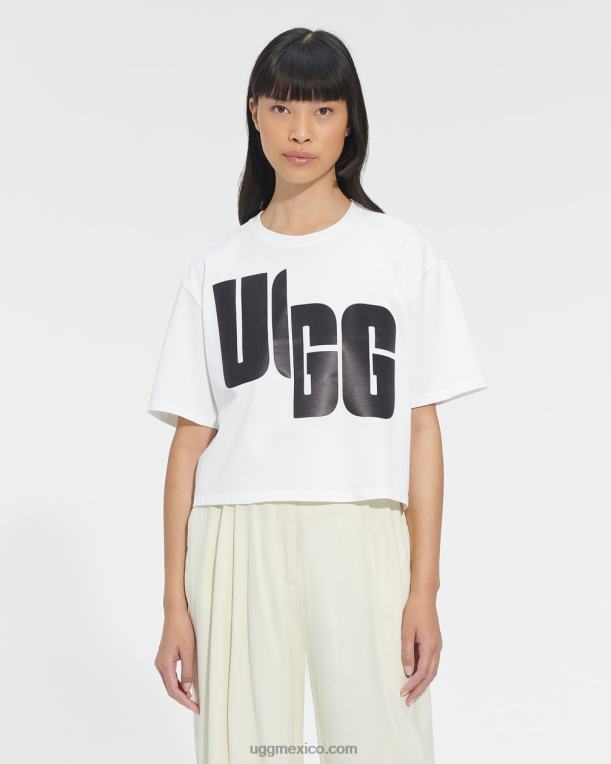 blanco negro 00NF2288 UGG mujer camiseta con el logo de fionna
