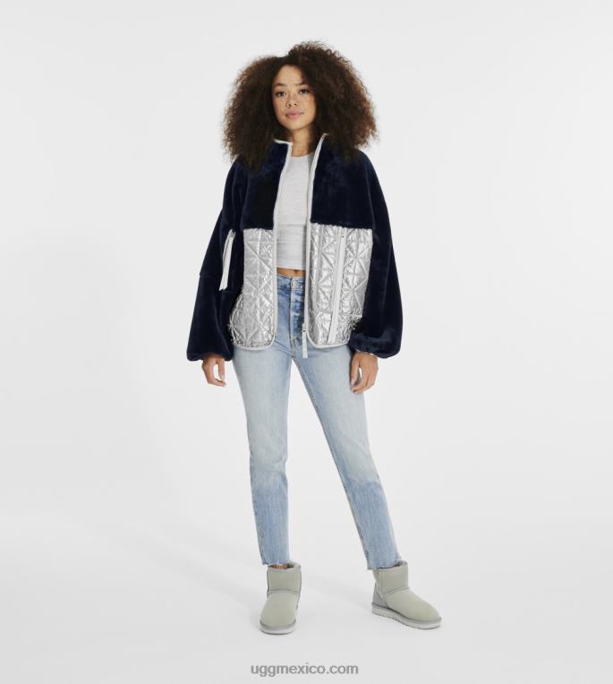 ónix/plata 00NF1371 UGG mujer chaqueta acolchada marlene metalizada