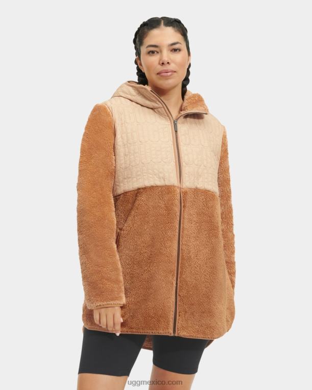 oo largo 00NF86 UGG mujer chaqueta sherpa de nailon makayla