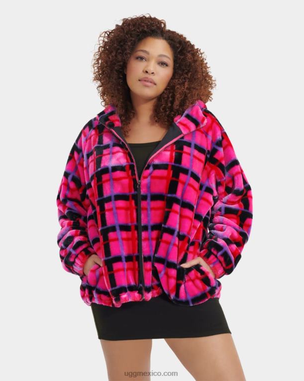 roca rosa plaid punk 00NF2275 UGG mujer chaqueta olympia a cuadros punk