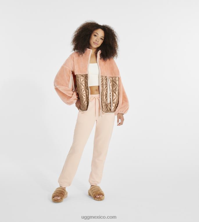 rosa anochecer/oro rosa 00NF1372 UGG mujer chaqueta acolchada marlene metalizada