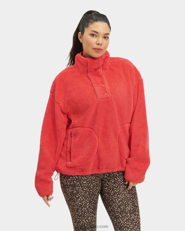 Baya Roja 00NF151 UGG mujer atwell jersey de sherpa con medio broche de presión