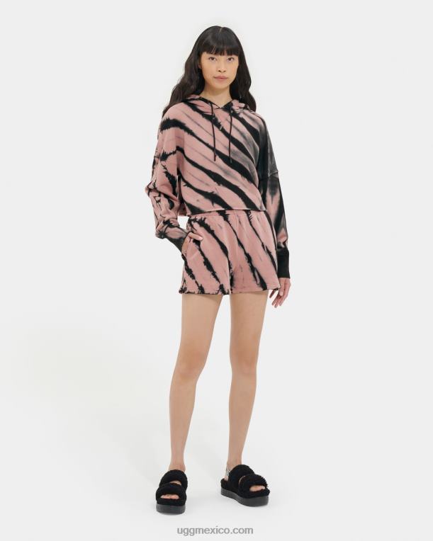 maderarosa 00NF128 UGG mujer Keira sudadera corta con capucha y efecto teñido anudado