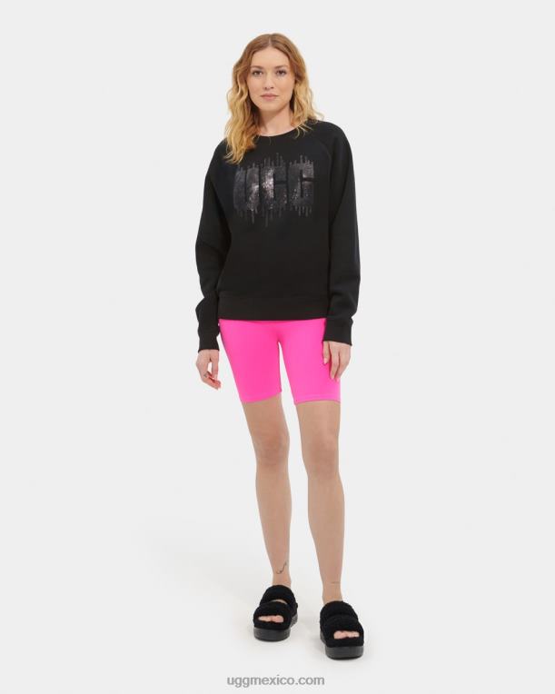 negro 00NF178 UGG mujer logo de lentejuelas madeline