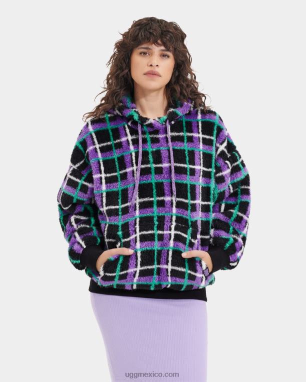 punk a cuadros de concha de mejillón 00NF1284 UGG mujer sudadera con capucha sherpa loyra