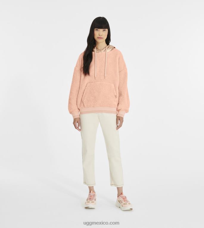 rosa anochecer/oro rosa 00NF1375 UGG mujer sudadera con capucha sherpa loyra metalizada