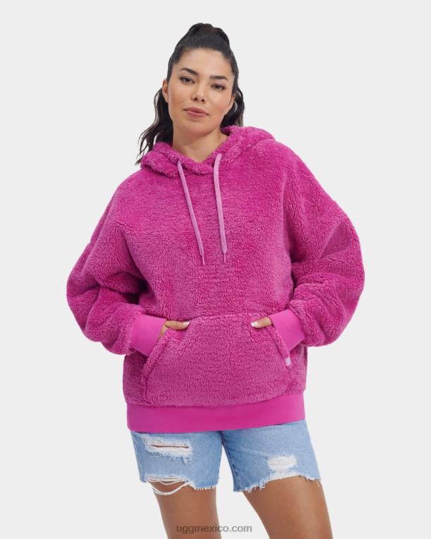 rosa solferino 00NF1278 UGG mujer sudadera con capucha sherpa loyra