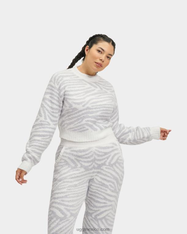 cebra gris metalizado 00NF1157 UGG mujer suéter con cuello alzado heddie