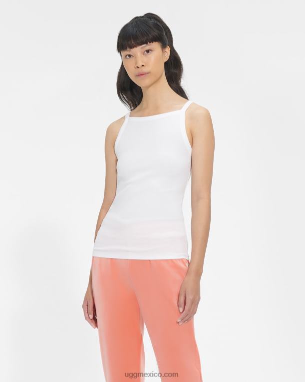 blanco 00NF1209 UGG mujer camiseta sin mangas de canalé rory
