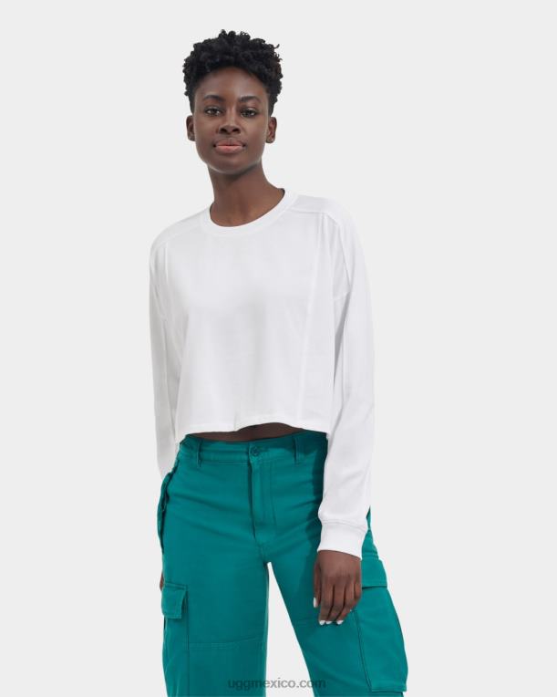 blanco 00NF2173 UGG mujer top corto de manga larga delylah