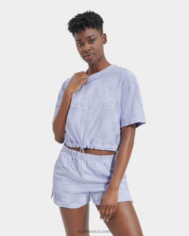 niebla del océano 00NF879 UGG mujer top de manga corta a cuadros teagin