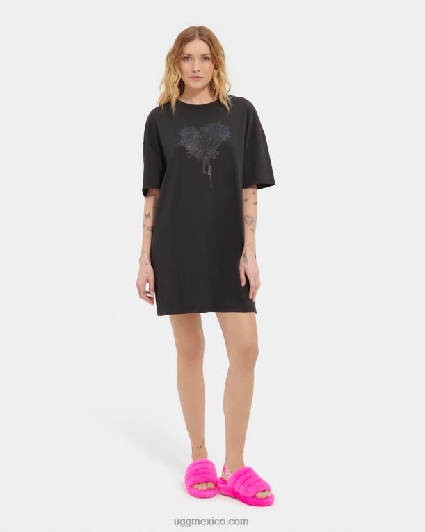 negro 00NF179 UGG mujer gráfico de vestido de camiseta de zoey