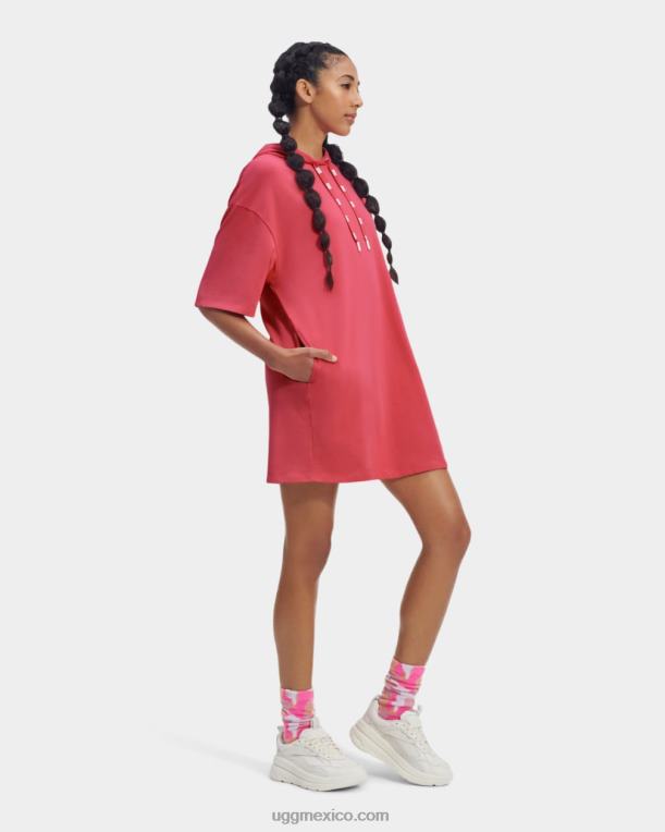 rosa rosado 00NF918 UGG mujer vestido estilo camiseta con capucha kassey
