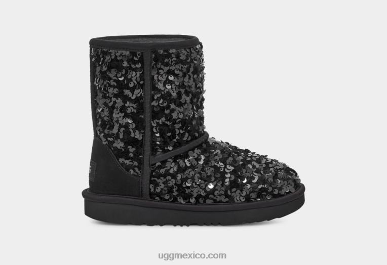 negro 00NF1765 UGG niños lentejuelas gruesas cortas clásicas