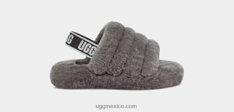 carbón 00NF1740 UGG niños pelusa, sí, diapositiva