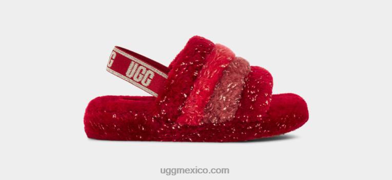 multi rojo 00NF245 UGG niños pelusa sí brillo metálico multi