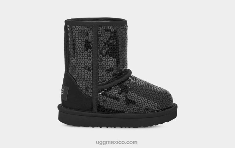 negro 00NF2093 UGG niños pequeños lentejuelas gruesas cortas clásicas
