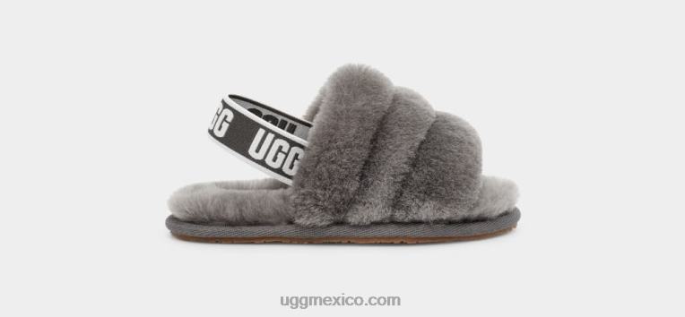 carbón 00NF1978 UGG niños pequeños pelusa, sí, diapositiva