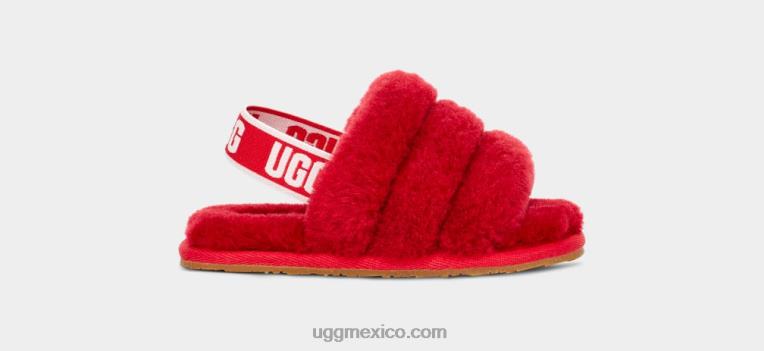 cinta roja 00NF1989 UGG niños pequeños pelusa, sí, diapositiva