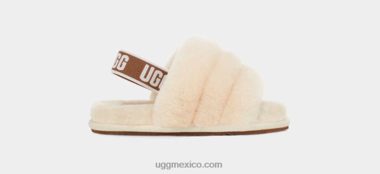 natural 00NF1980 UGG niños pequeños pelusa, sí, diapositiva