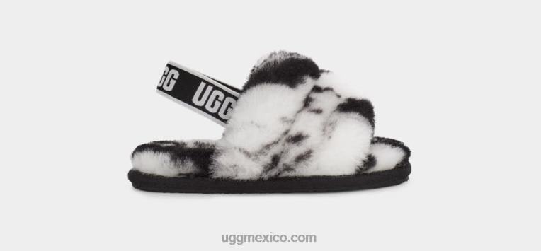 negro 00NF1997 UGG niños pequeños pelusa, sí, tobogán de mármol