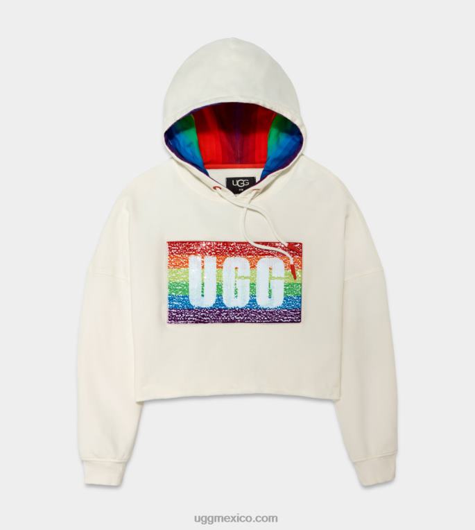 lentejuelas arcoiris 00NF125 UGG todos los géneros orgullo keira sudadera con capucha corta