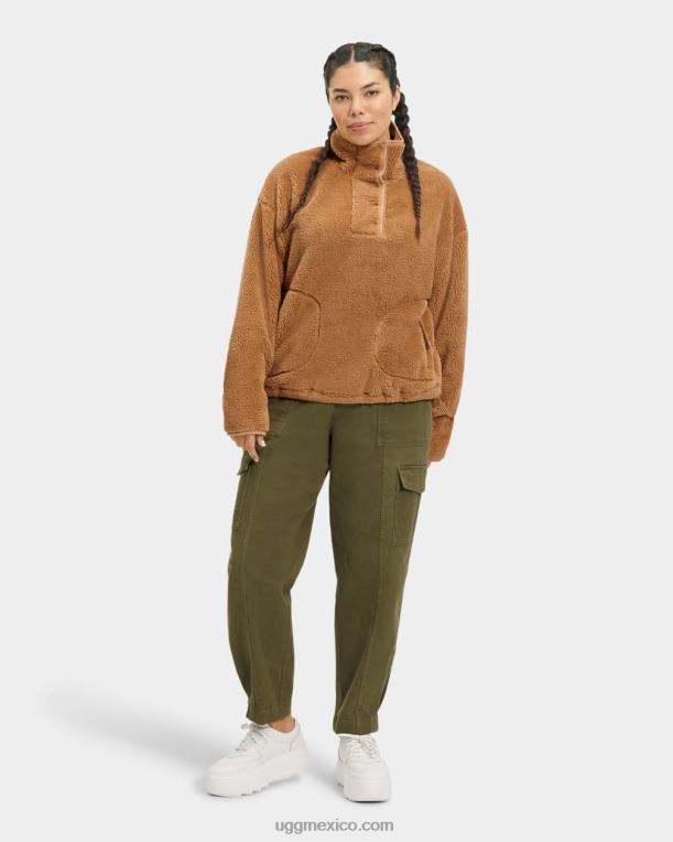 leonado 00NF2199 UGG mujer atwell jersey de sherpa con medio broche de presión