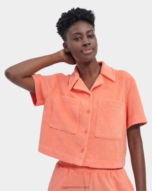 llamarada del sol destello solar 00NF911 UGG mujer camisa saniyah de manga corta con botones