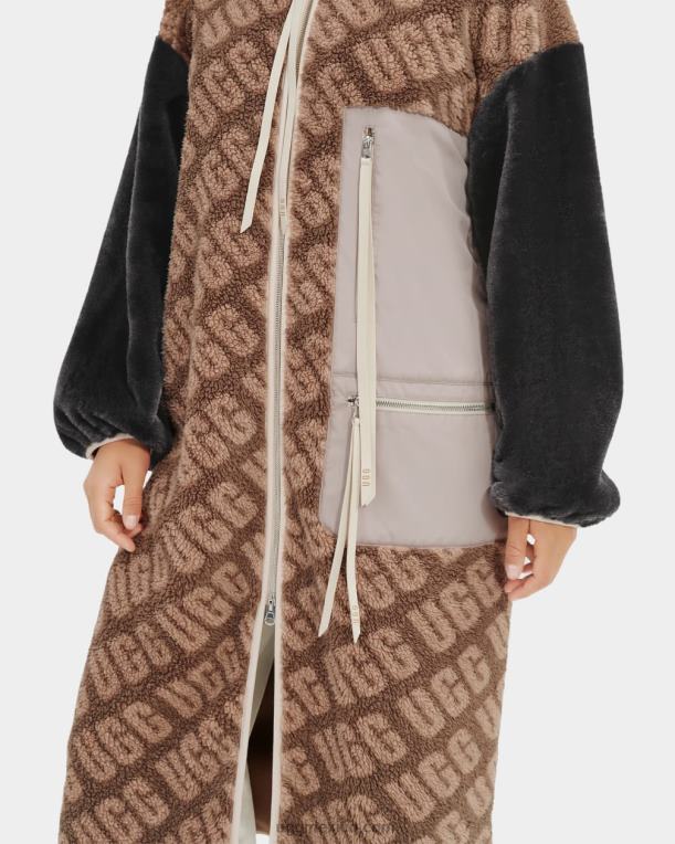 logotipo de tortuga 00NF1337 UGG mujer abrigo largo sherpa marlene