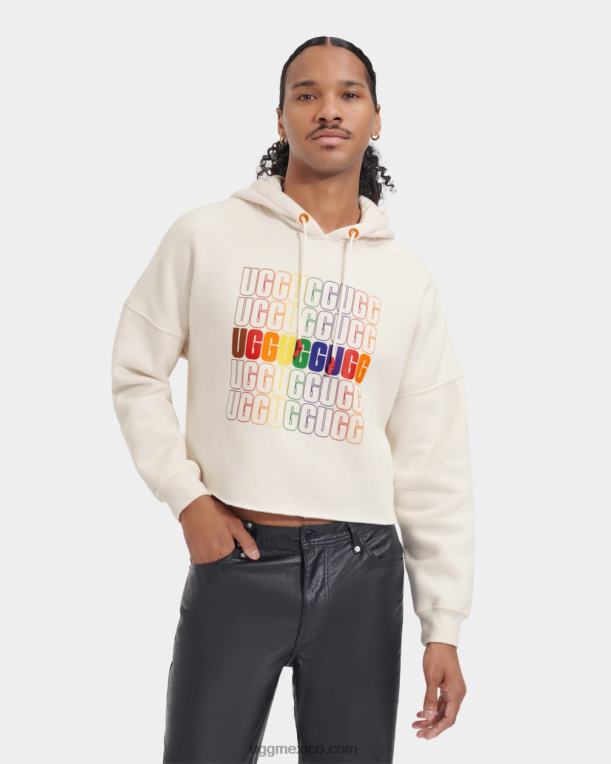 logotipo del arco iris 00NF122 UGG todos los géneros keira sudadera con capucha corta orgullo