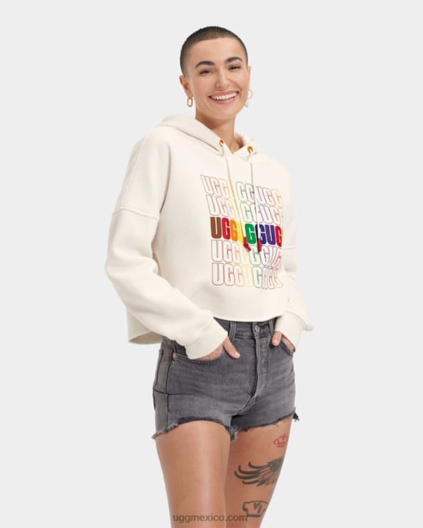 logotipo del arco iris 00NF122 UGG todos los géneros keira sudadera con capucha corta orgullo