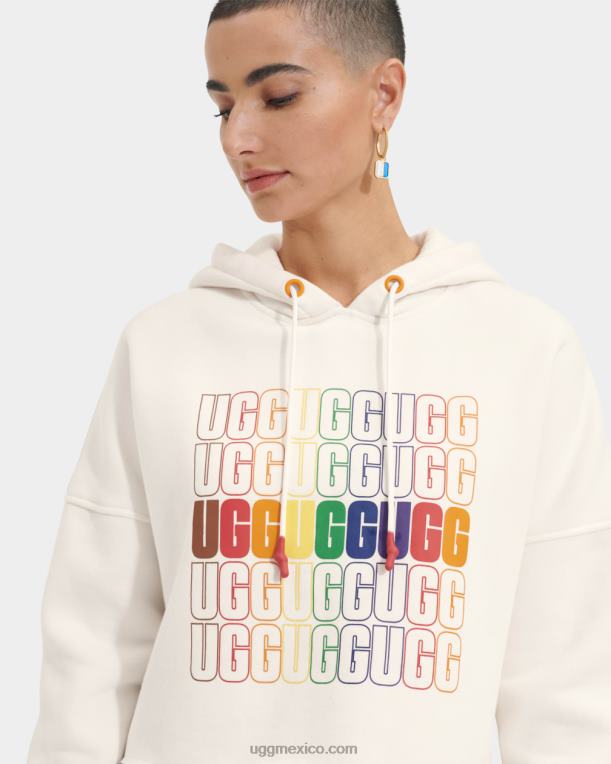 logotipo del arco iris 00NF122 UGG todos los géneros keira sudadera con capucha corta orgullo
