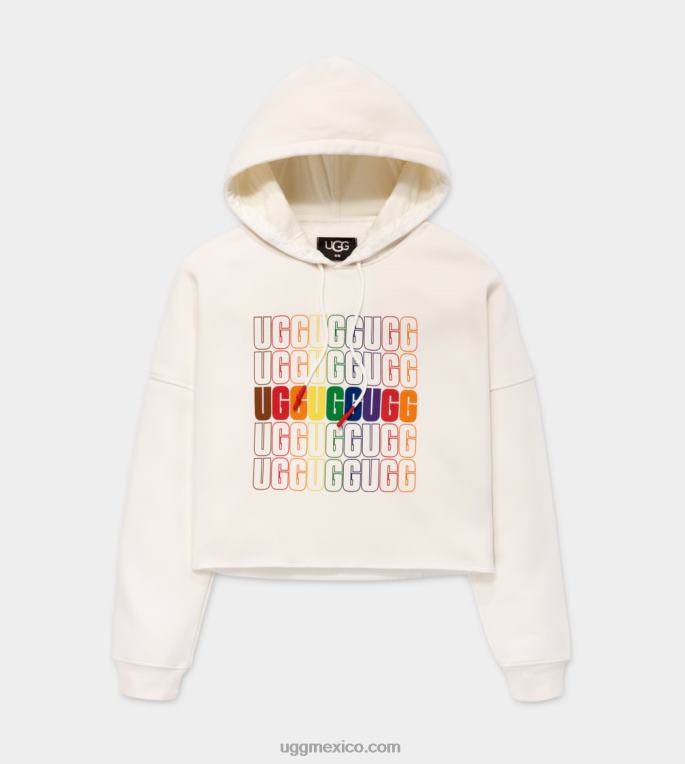 logotipo del arco iris 00NF122 UGG todos los géneros keira sudadera con capucha corta orgullo