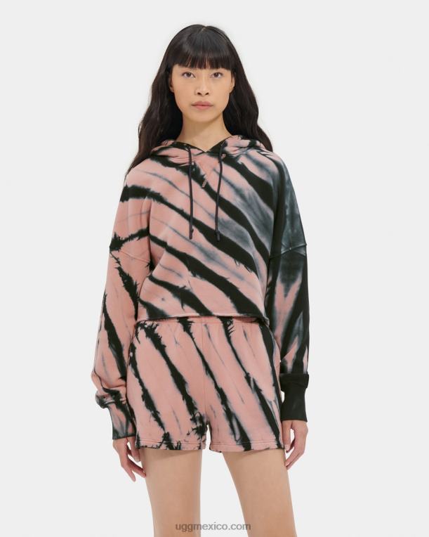 maderarosa 00NF128 UGG mujer Keira sudadera corta con capucha y efecto teñido anudado