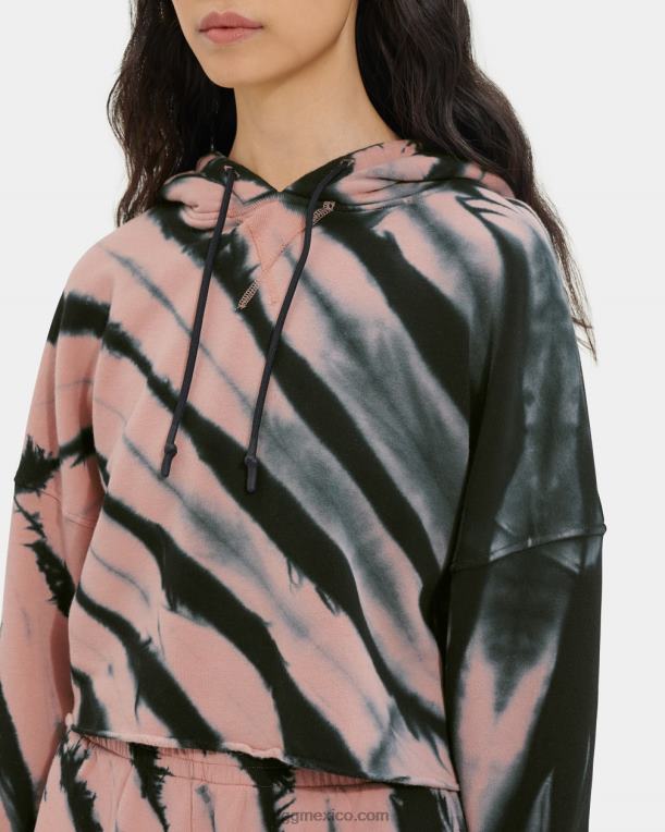 maderarosa 00NF128 UGG mujer Keira sudadera corta con capucha y efecto teñido anudado