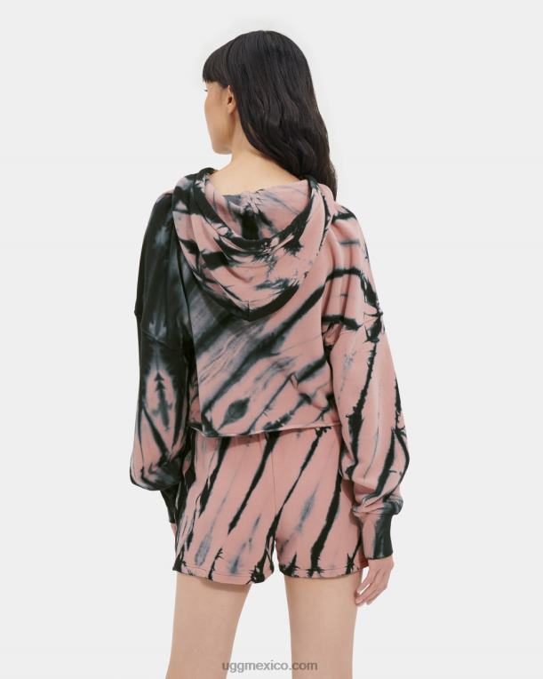 maderarosa 00NF128 UGG mujer Keira sudadera corta con capucha y efecto teñido anudado