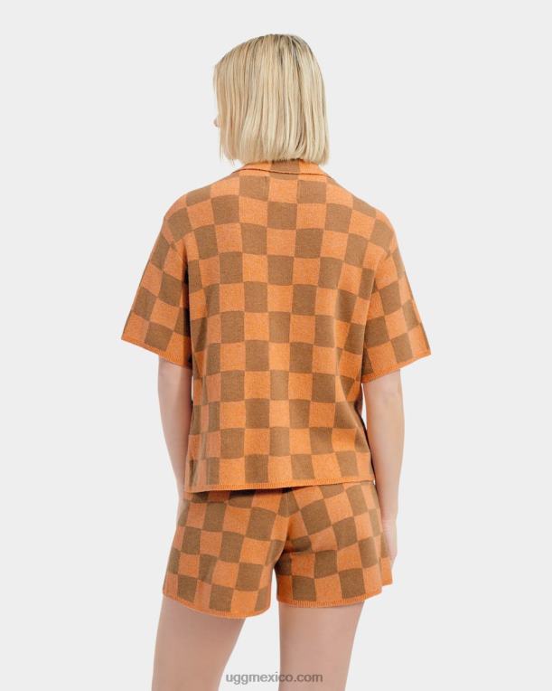 marrón anaranjado 00NF973 UGG mujer suéter con botones de jeannie