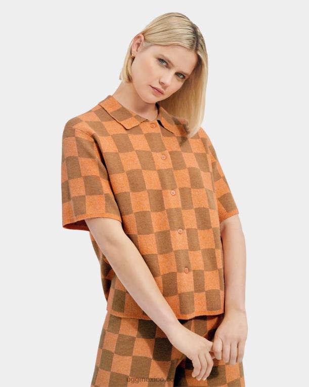 marrón anaranjado 00NF973 UGG mujer suéter con botones de jeannie