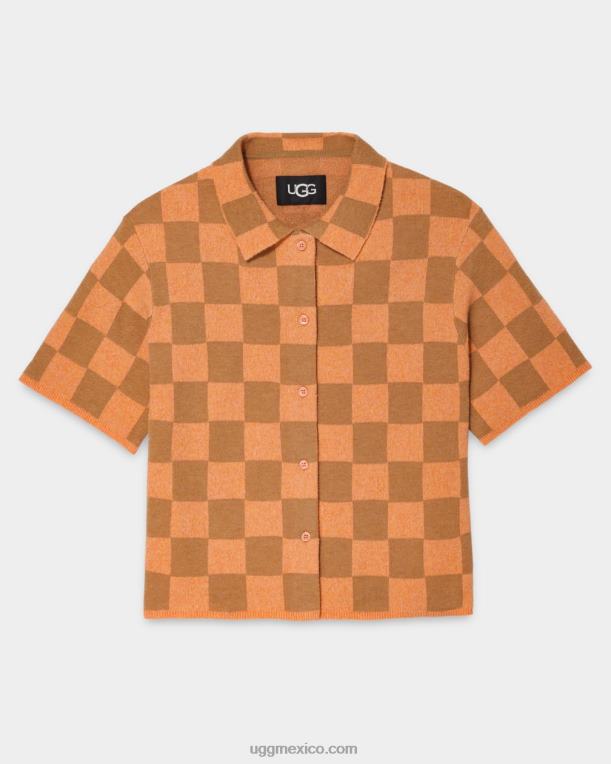 marrón anaranjado 00NF973 UGG mujer suéter con botones de jeannie