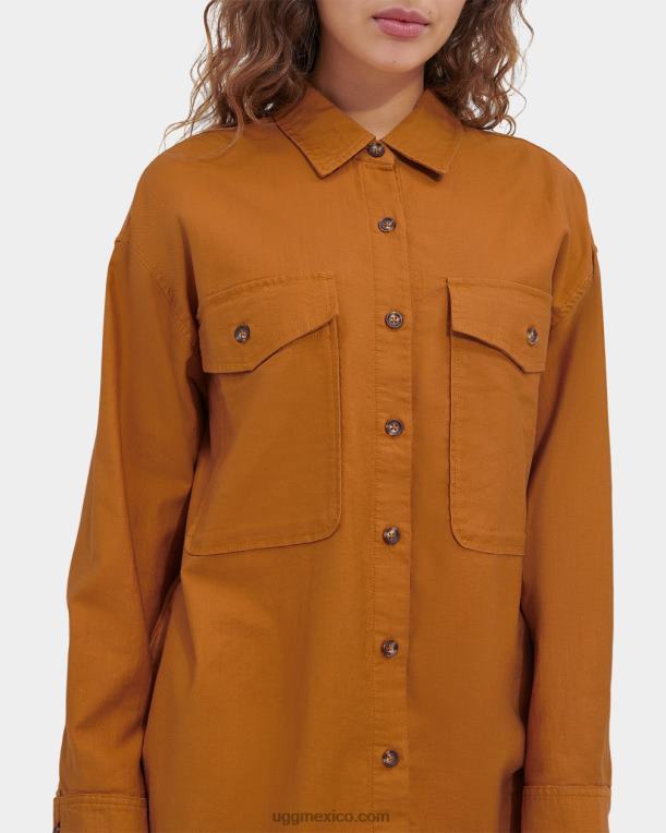mostaza marrón 00NF1303 UGG mujer camisa de manga larga kimya