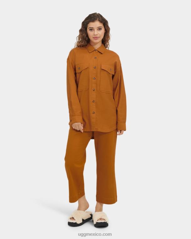 mostaza marrón 00NF1303 UGG mujer camisa de manga larga kimya