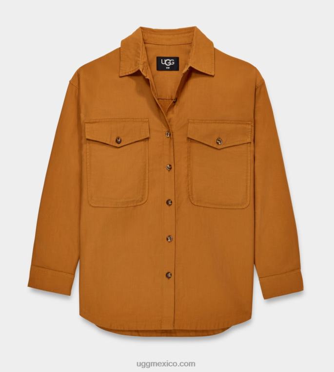 mostaza marrón 00NF1303 UGG mujer camisa de manga larga kimya